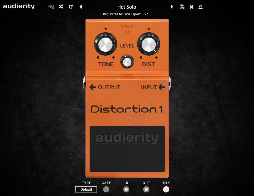 Audiority Distortion1 GUI