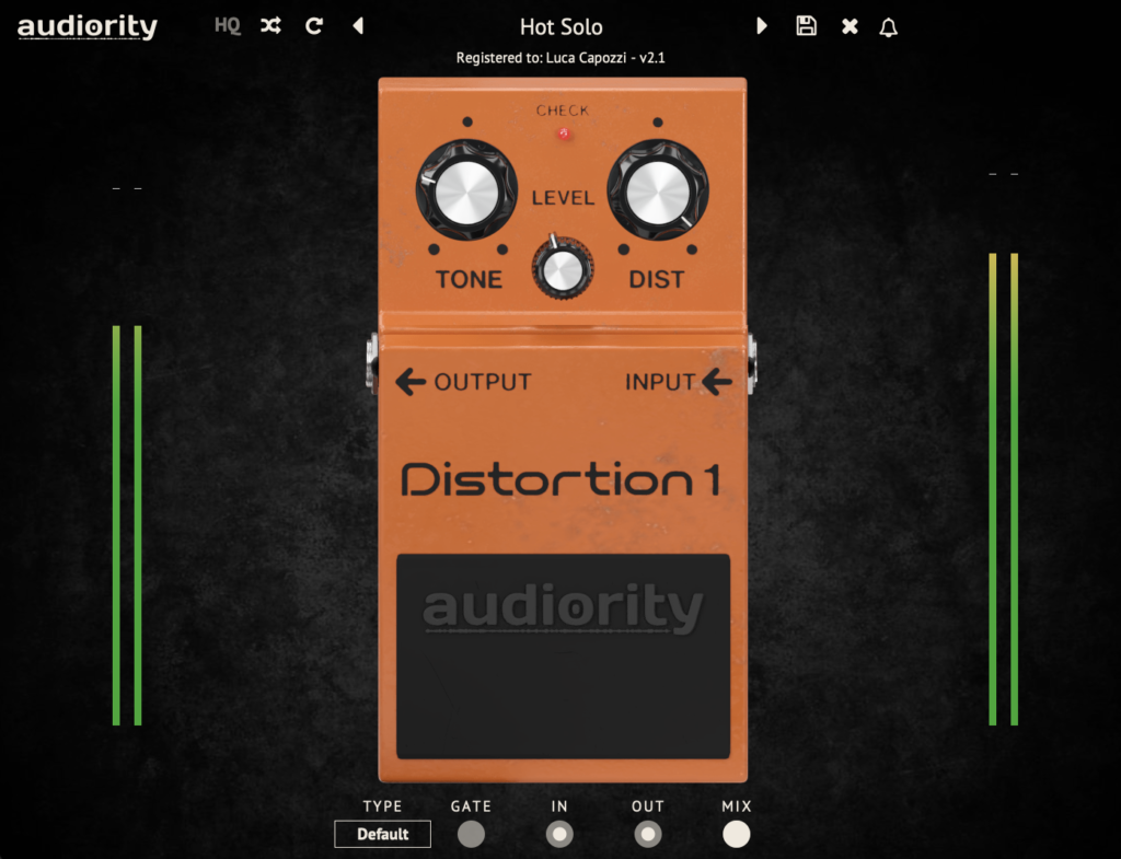 Audiority Distortion 1 mkII GUI